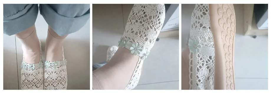 Elegante Frau Schuh Sommer Air Mesh Wohnungen frauen Atmungsaktive Mary Jane Schuhe Damen Knöchel Riemchen Ballett Schuhe Ausschnitt Spitze Loafer – Detail 4
