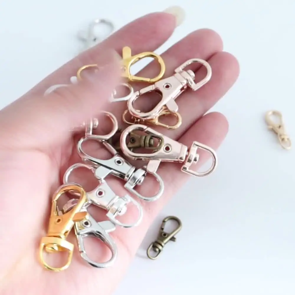 20 Pezzi Ganci Girevoli Con Moschettone E Anello – Multicolore, Metallici Per Portachiavi E DIY - 4