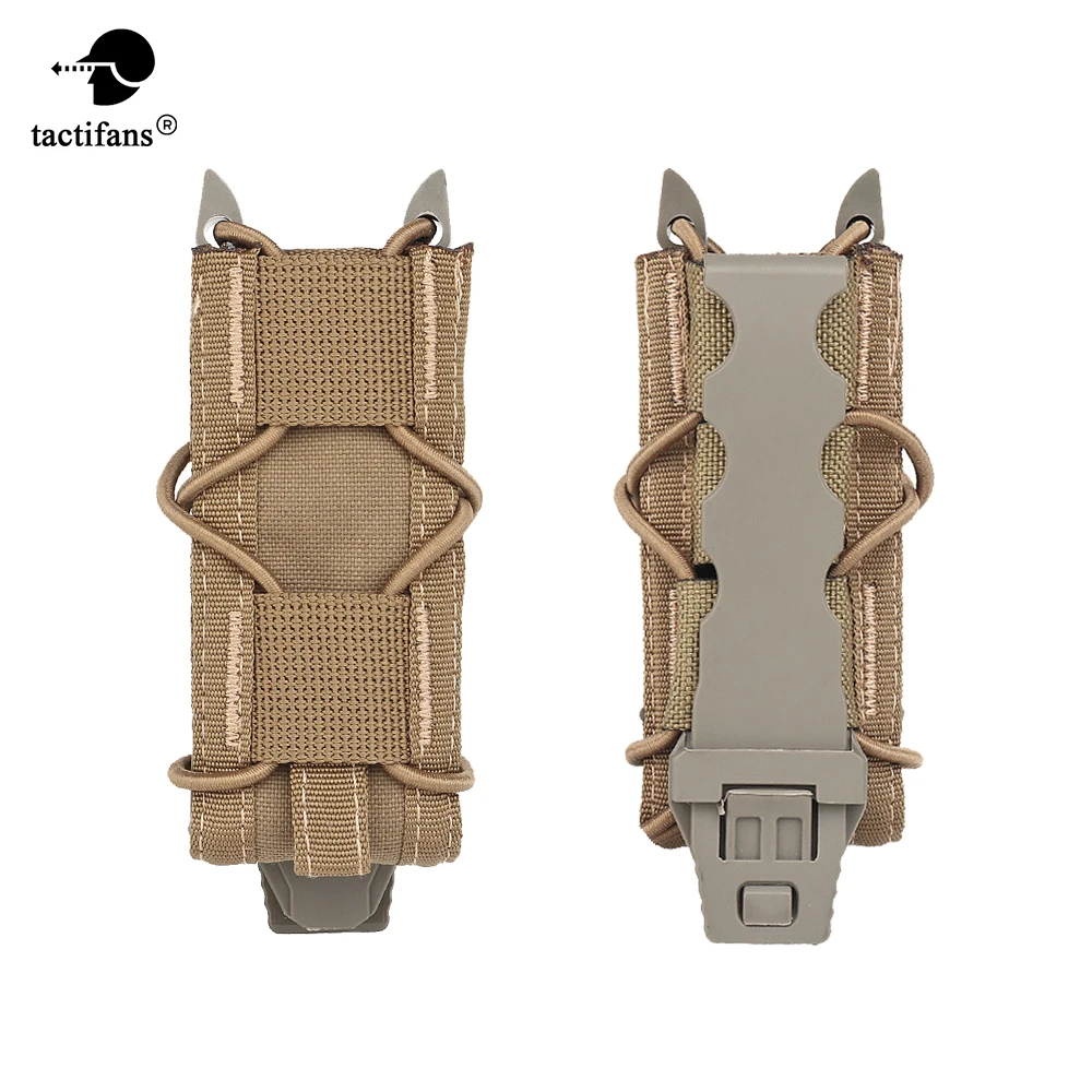 

Tactical Single 9mm Pistol Magazine Pouch MOLLE Malice Clip Mag Holder Flashlight Storage Military Plate Carrier Hunting Vest