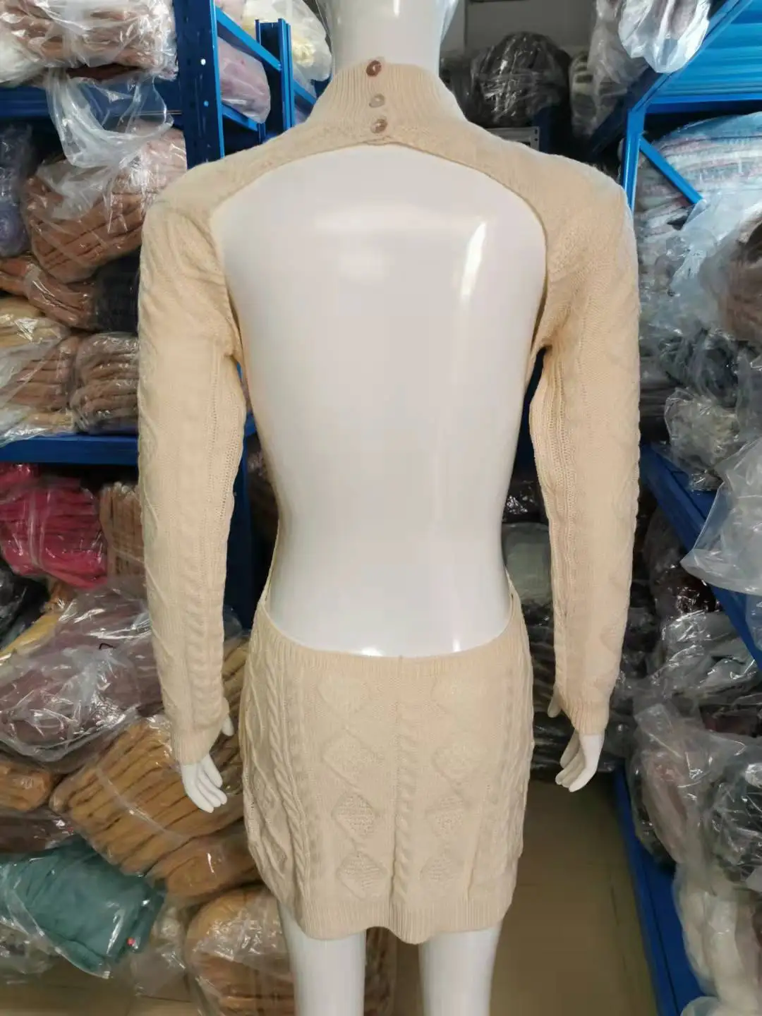 Vestido playero de punto para mujer, otoño 2025, ajustado, sin espalda, de manga larga, sexy, para fiesta, minivestido para mujer, estilo Y2K, para vacaciones