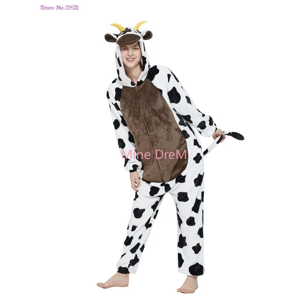 Cow Winter Kiguruimi Anime Oneises Pajamas Cow Kigurumi Cosplay Onesie CustomeAnimal Pajamas Sets Anime Cosplay Costumes