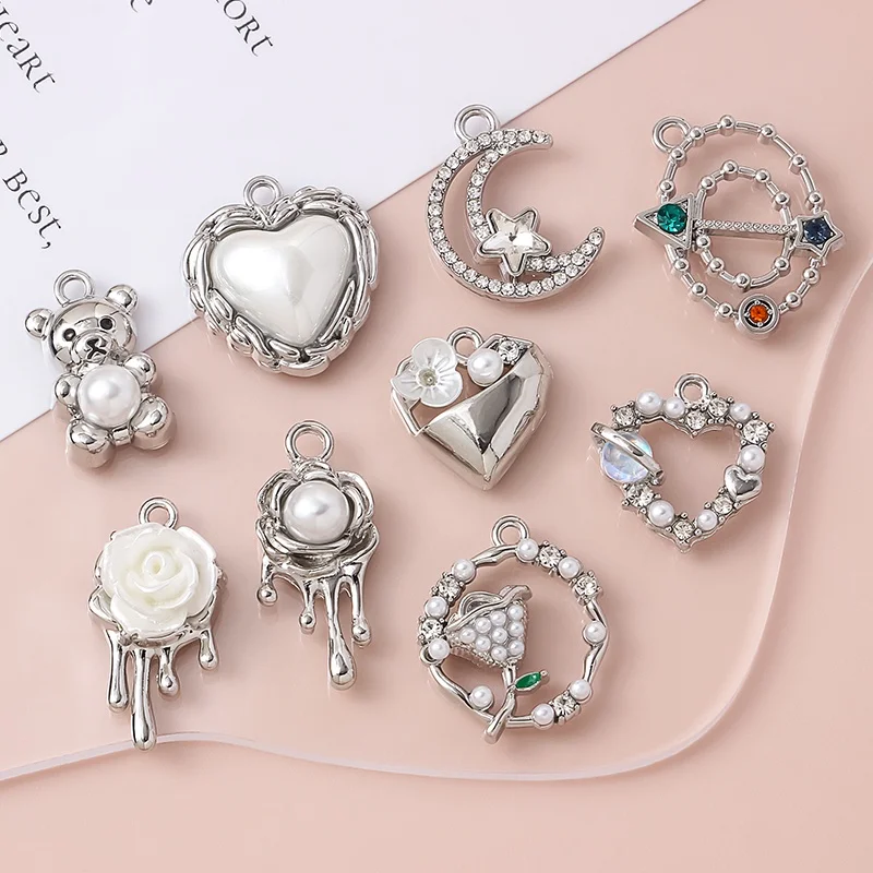 

Alloy Pendant Hollow Heart Moon Flower Handmade DIY Earrings Bracelet Necklace Decoration Accessories Material Pendant.