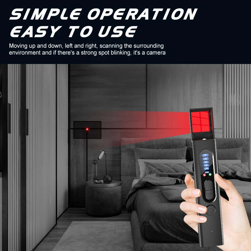 Hidden Camera Detector Anti Spy Detector GPS Tracker Bug Spy RF Listening Device Scanner Hotel Office Finder Privacy Protector