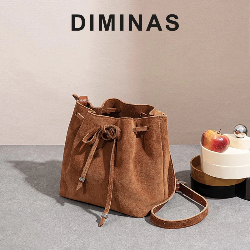 

Female Vintage Frosted Leather Bucket Bag Handbags For Women's Bag 2023 Fashion Tote Bag Shoulder Bag