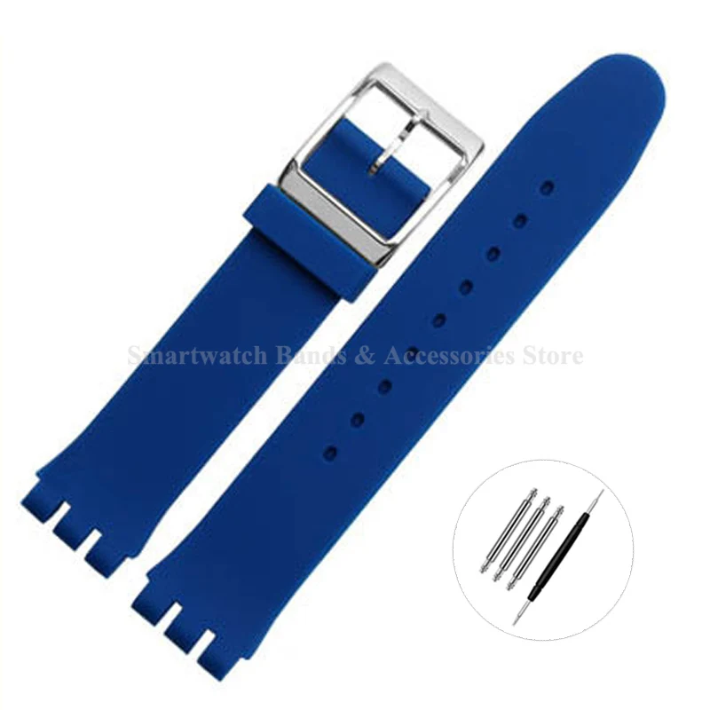 Silicone Waterproof Watch Strap with Silver Pin Buckle