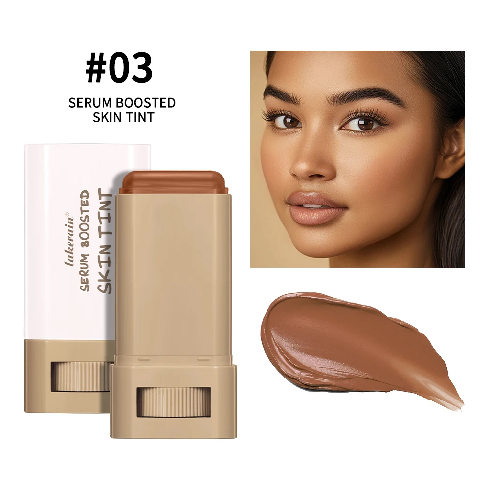 Foundation Stick  Serum Boosted Skin Tint Balm Silky Texture Moisturizing Coverage Plumper Natural Even Skin Tone Travel Makeup 2