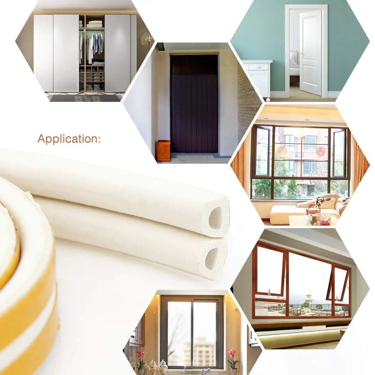 Self-adhesive Window Anti-collision Sealing Strip Rubber Foam Sound-Proof Door Weather Stripping Door Seam Sealing Tape images - 6