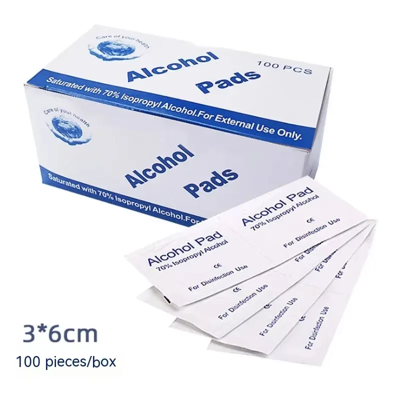 Disposable Wet Wipe Pads 100PCS for Antiseptic Clean Skin Jewelry Cell Phone Tattoo Clean Tools Disinfection Use