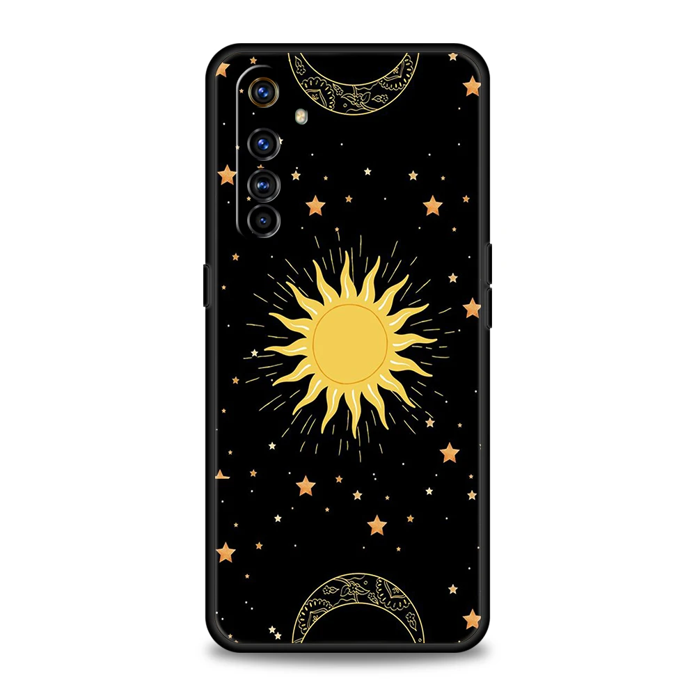 Whimsical Sun and Moon Face Silicone Phone Case