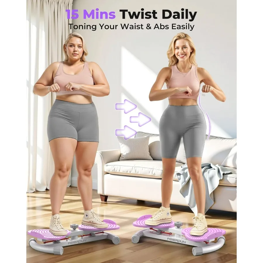 Waist Twister Machine, Noiseless Ab Twister Board for Core Strength, Slim Waist and Toned Abs, Waist Twisting Machine for Home G