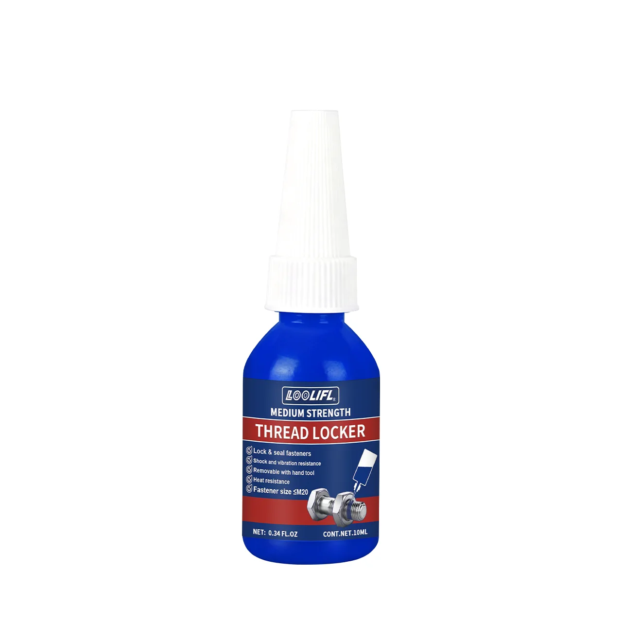 Premium Thread Locking Adhesive - Anti-Loosening, Anti-Shake, Anti-Rust, Anaerobic Solution, Available in Removable and Permanent Strengths, Two-Pack (10g-50g)