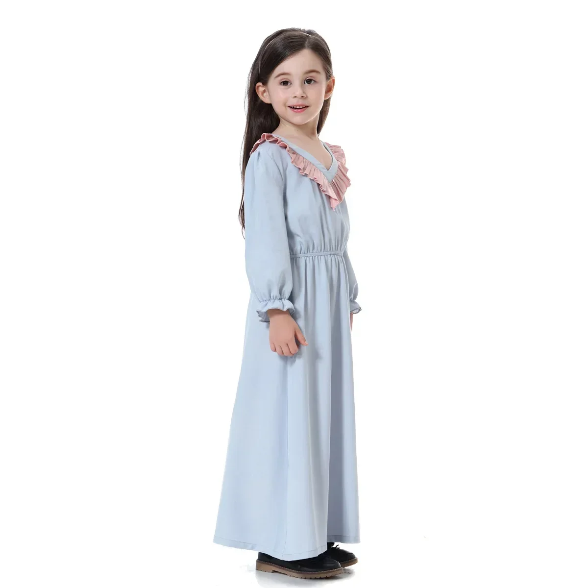 Muslim Children Abaya Girls Long Robe Gowns Kids Dress Kimono Ramadan Middle East Moroccan Arab Caftan Islamic Clothing