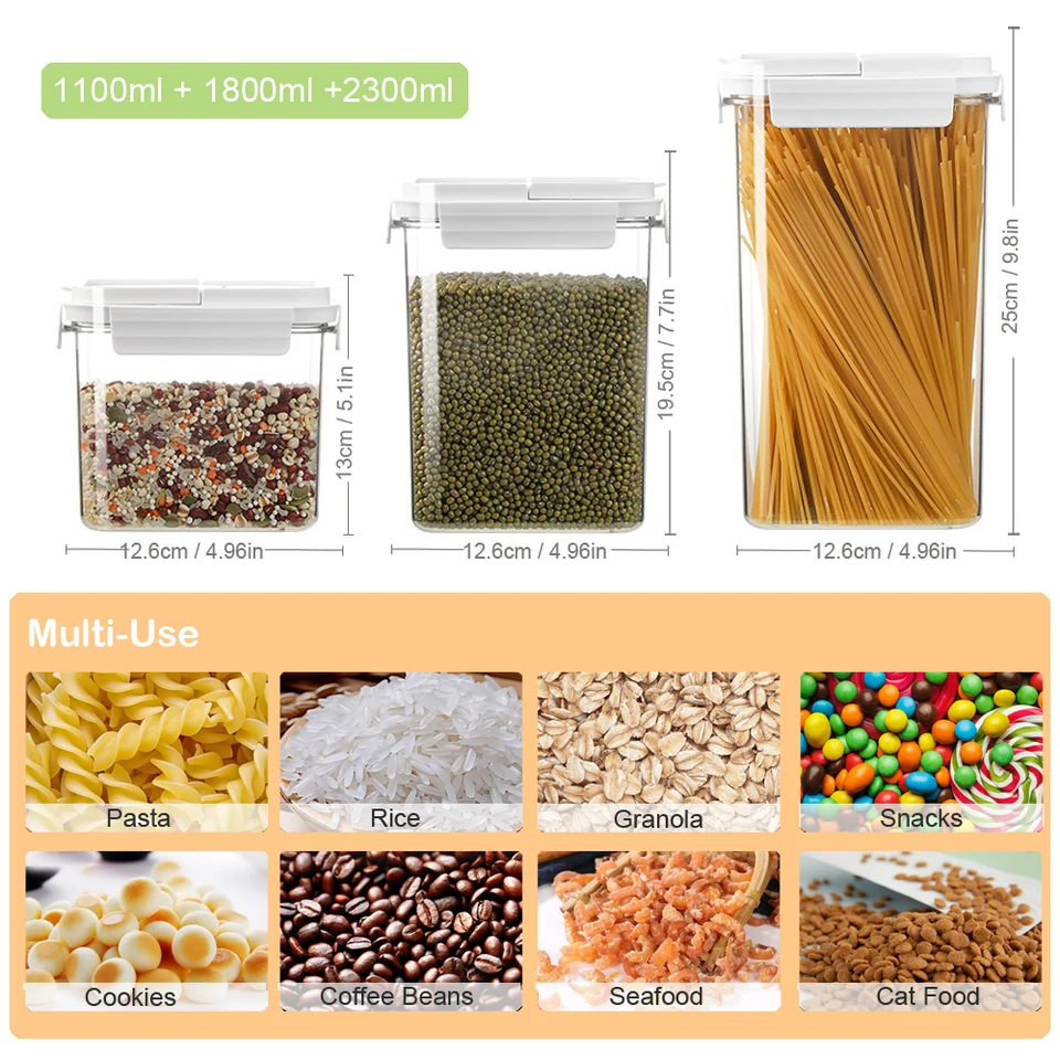 Kasmole Müslibehälter Mit Trennfach - 2-in-1 Getreidespender Luftdicht (Transparent)