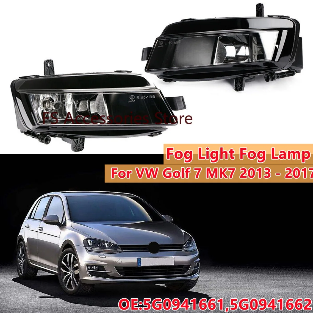 Car Front Bumper Fog Light Fog Lamp For VW Golf 7 MK7 2013 2014 2015 2016 2017 5GG941661 5GG941662 Fog Light Spot Driving Lamp