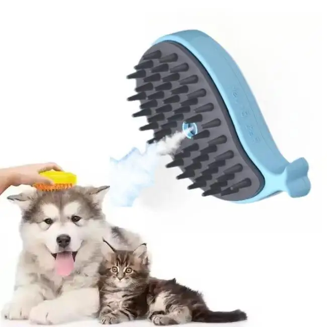 

Pet Grooming Brush With Electric Spray Water Steamy Cat Brush Steamer Brush for Massage Dog Hair Removal Comb