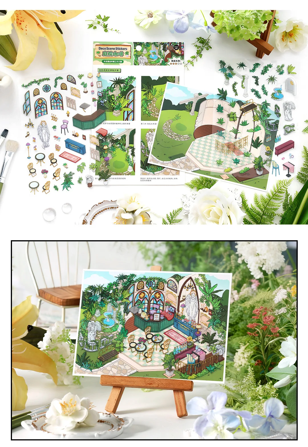 Kawaii Kunstausstellung 3D Garten Kaffee Landschaft Aufkleber DIY Taschenkabine Szene Weihnachtsgeschenke ﻿ – Detail 10
