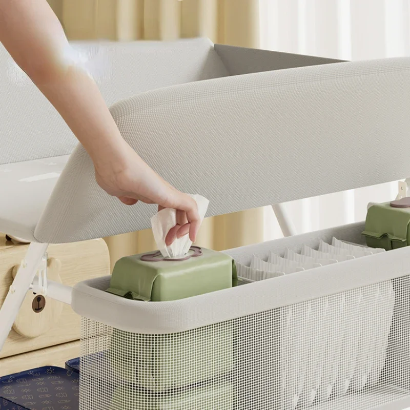Multi-Functional Massage Diaper Table &ndash; Non-Slip Wheel Foldable Baby Care Station, Touch Changing Table, Portable Baby Bed