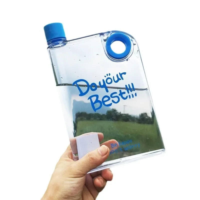 Transparent Portable Reusable Square Water Cup for Outdoor Sports and Fitness