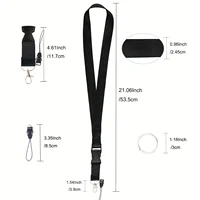 Mobile Phone Lanyard Fashion Black Neck Strap Keychain Lanyard ID Card Holder Keys Keychain Cell Phone Strap Keyring Accessories 5