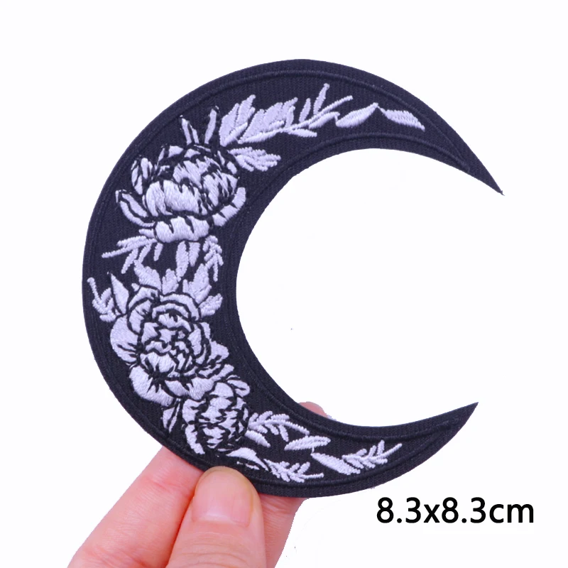 Atensils Moon & Sun Iron-On Patches – Embroidered Appliques For Backpacks, Jeans, Jackets, DIY Customization