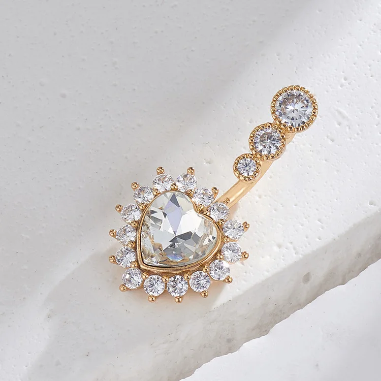 Piercing Ombelico In Argento 925 Con Cristalli - Gioiello Ipoallergenico E Regalo Elegante - Foto 12