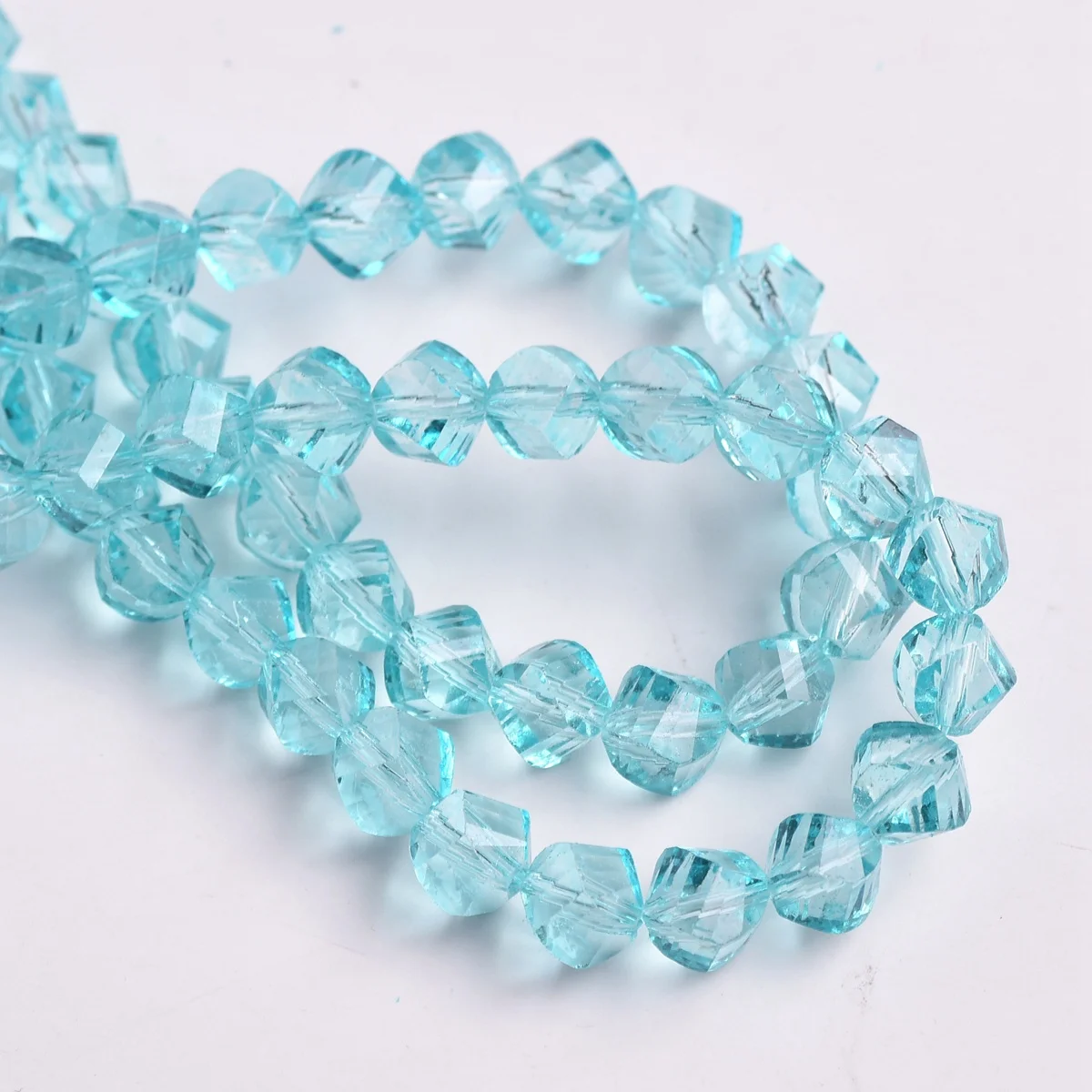 PATIKIL Lot De 10 Fils De Perles Bicônes En Verre En Cristal