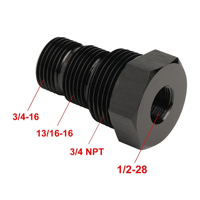 Automotive Threaded Oil Filter Adapter Aluminum alloy 1/2-28 to 3/4-16 13/16-16 3/4 NPT And 5/8-24 to 3/4-16 13/16-16 3/4 NPT