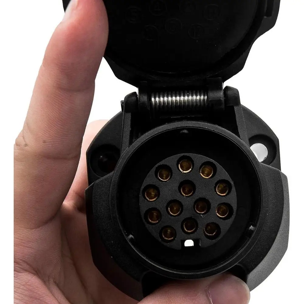 1pc 12V 13 Pin Euro Trailer Socket Car Accessories Caravans 13 Pole Tow Bar Towing Socket Plug Electrical Connector Adapter