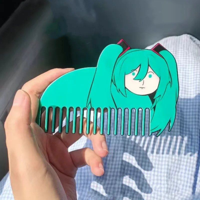 

Новая забавная двухсторонняя расческа игрушка Hatsune Miku мультяшная забавная и милая акриловая портативная расческа детский праздничный веер подарок
