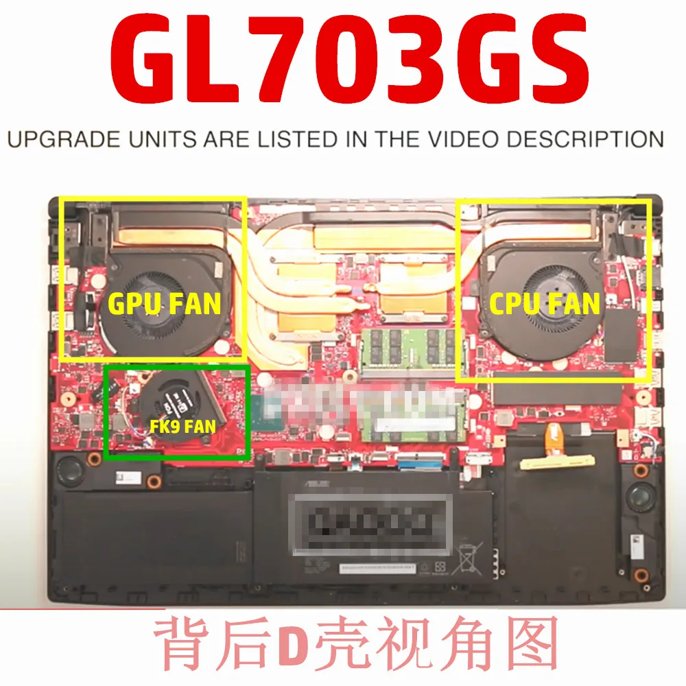 컴퓨터 팬 노트북 GPU CPU 냉각 팬 ASUS ROG strix GL703 GL703G GL703GI GL703VI GL703GS 13NR00E0P02011 Hot
