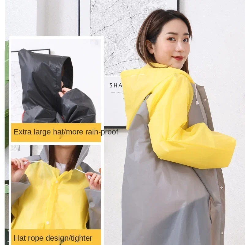 Outdoor Waterproof Raincoat Stitching Pattern Men's and Women's Hooded Travel Fishing