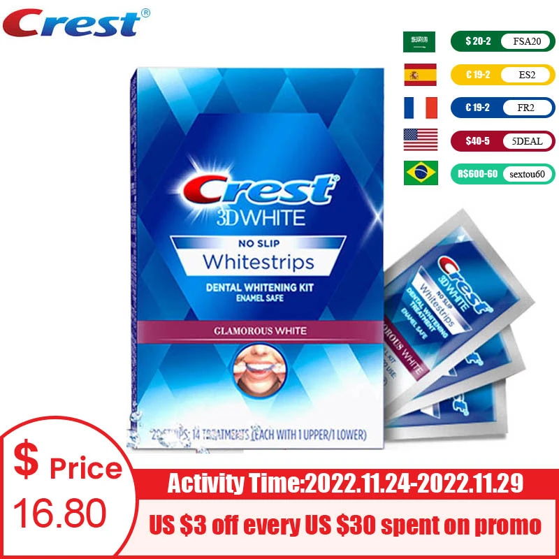 Crest 3d Tooth Whitestrips Glamorous White Teeth Whitening Kit