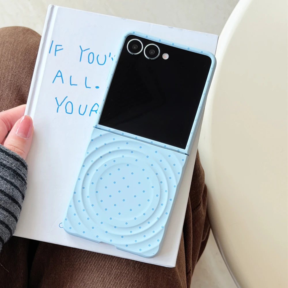 Korean Polka Dot Water Waves Magnetic Matte Silicone Phone Case