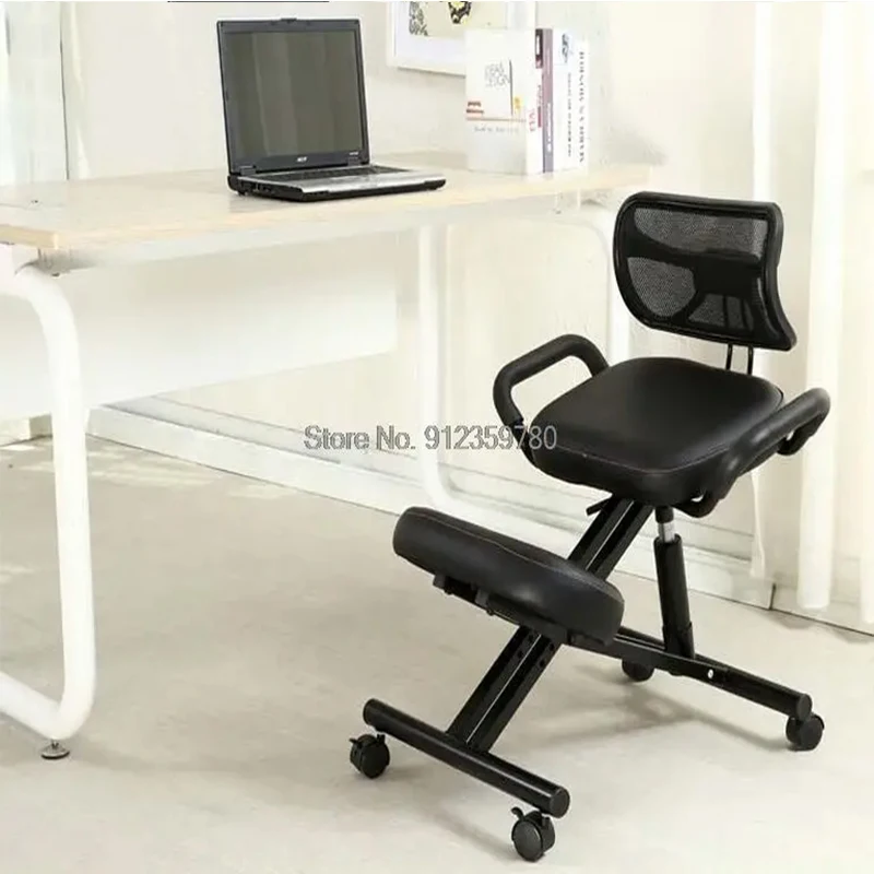 Chaise À Genoux Ergonomique avec Support Dorsal, Roues, Tabouret Réglable  pour La Maison Et Le Bureau