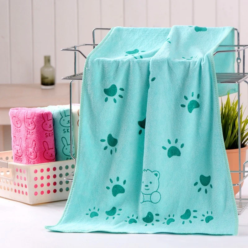 Cute Baby Cartoon Animal Heart Print Bath Towel Absorbent Drying Toddle Kids Swimwear Baby Cotton Kids Towels