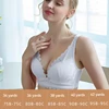 Women's Non Steel Ring Gathered Front Open Button breas Tfeeding Bra with Lace pregnant breastfeeding Thinand Anti Sagging Bra 2