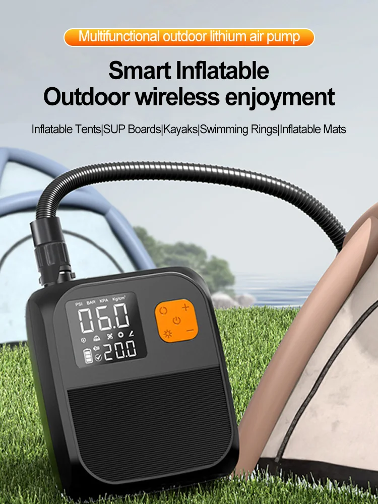 

Electric Paddle Board Pump Rechargeable 20PSI SUP Pump Dual-Stage Inflation Portable Electric Pump for Kayaks, Wind Wings, SUPs
