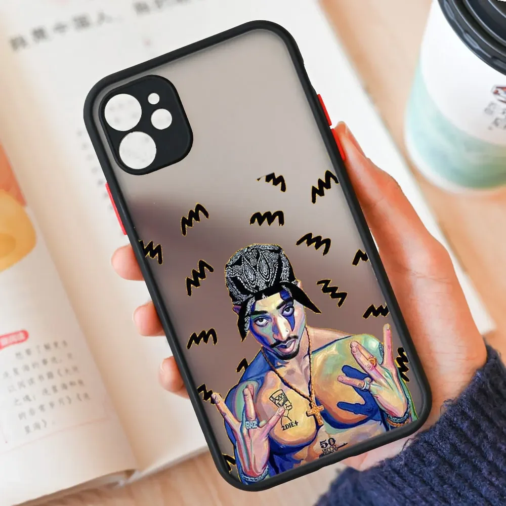 thumbnail image 1 of Rapper 2Pac Tupac Shakur Phone Case for IPhone 15 14 13 12 11 Pro Max Mini X XS Max XR 8 7 Plus SE2 Shockproof Hard Cover Fundas, 1 of 5