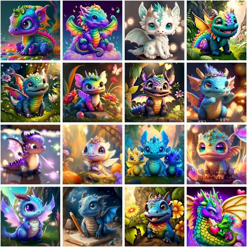 

GATYZTORY Pictures By Number Dinosaur Animals Kits 40x40cm Painting By Number Drawing On Canvas Handpainted Art Home Decor