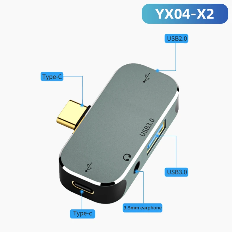 !ACCEZZ 6 in 1 Type C Docking Station USB C HUB Type-C Splitter PD Charge USB 3.1 HDMI-compatible 4K 3.5 Jack For Macbook Laptop type c to iphone converter Adapters & Converters