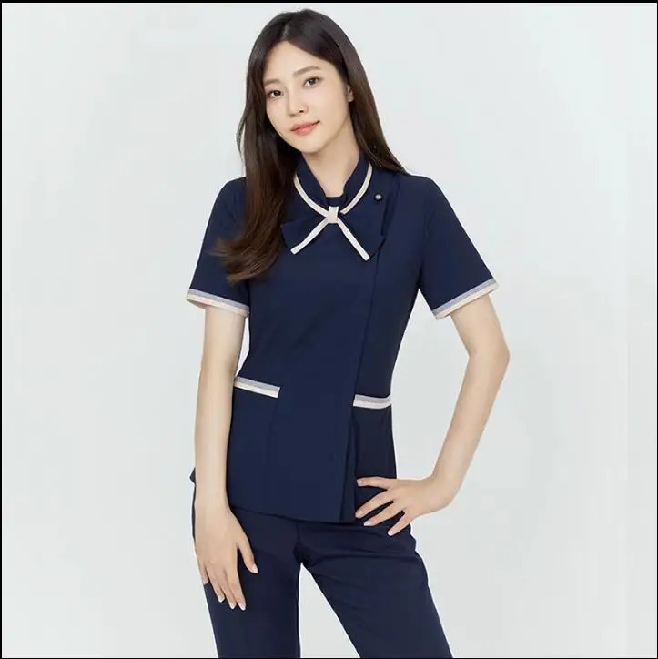 korean-style-beauty-salon-technician-work-uniform-short-sleeved-technician-set