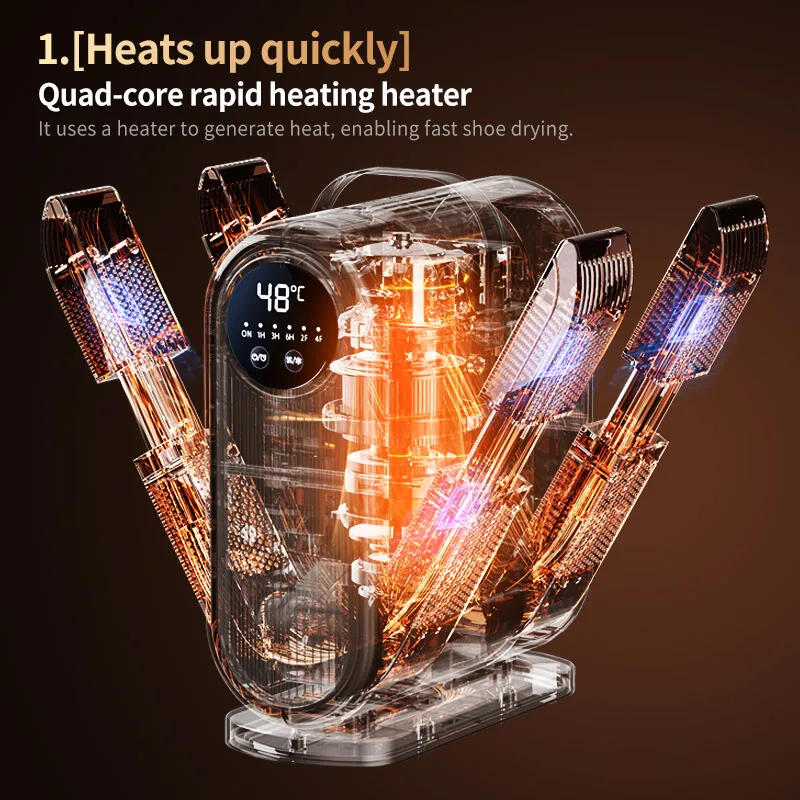 Foldable Shoe Dryer Electric Shoe and Boot Dryer Timing Control Household Shoe Warmer Portable Heater For Socks Boots 2