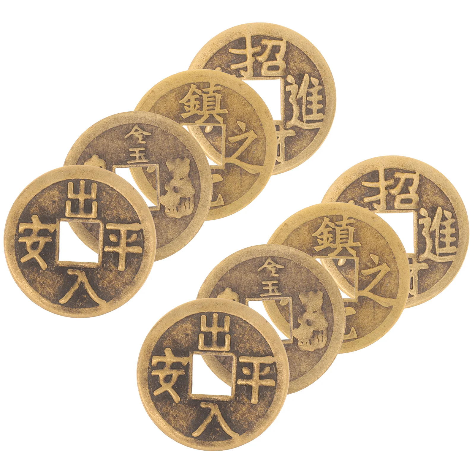 

8pcs Chinese Luck Simulation Wealth Coin Vintage Chinese Luck Coin Ornaments