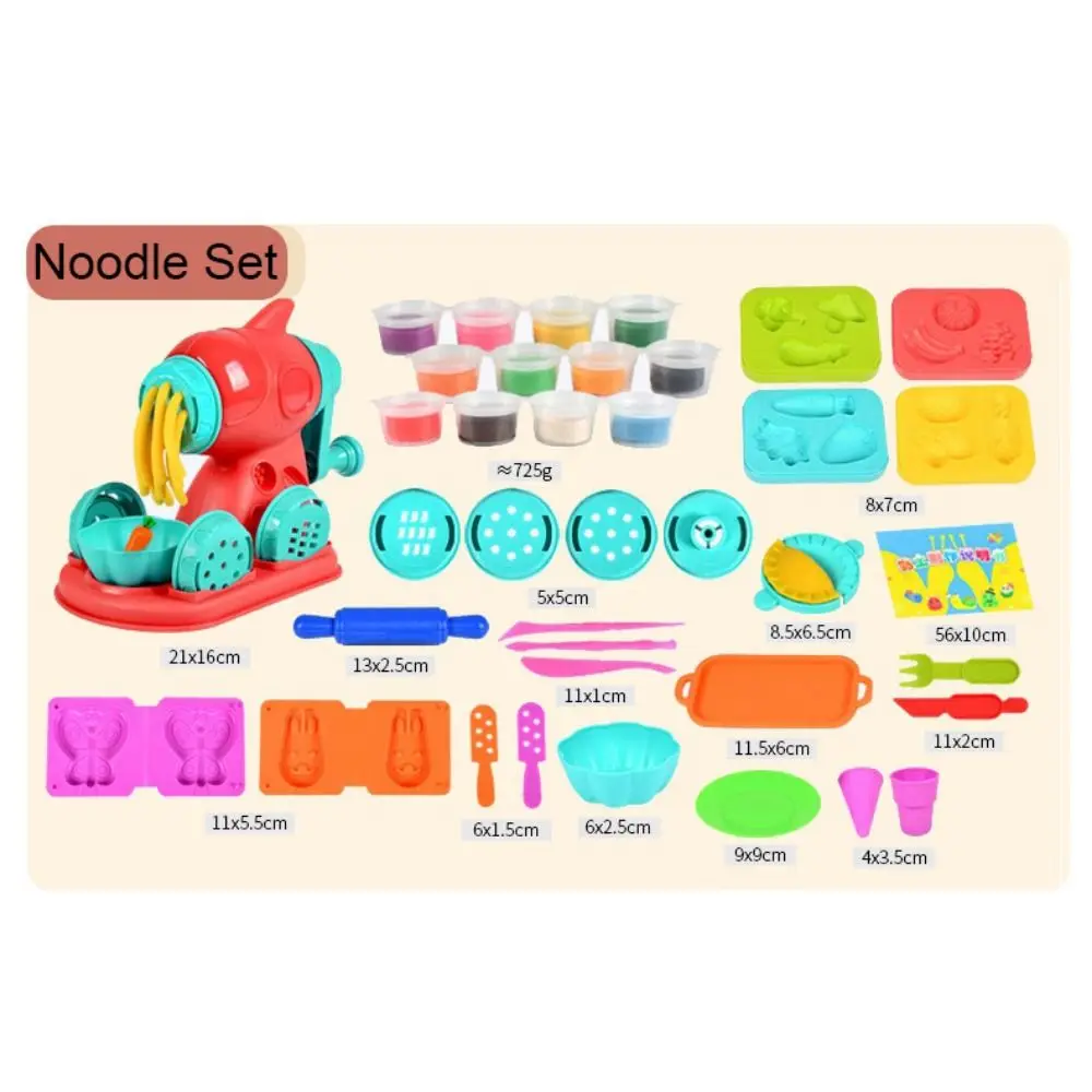 Multicolor Clay Molds Toys Set DIY Accessories Noodles Machine Playing House Toy Burger Machine Plastic Simulation Kitchen Toys