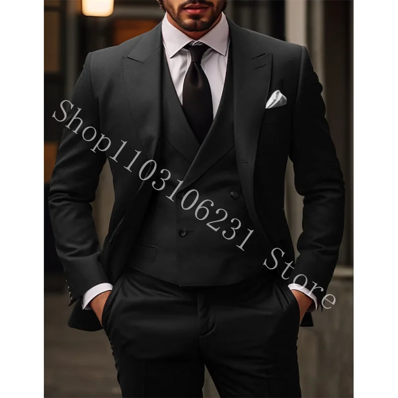 New Arrival Designs Chinese Red Men Suits Gentlemen Tuxedos Prom Blazer Custom 3 Pieces Suits Jacket+vest+Pants Costume Homme