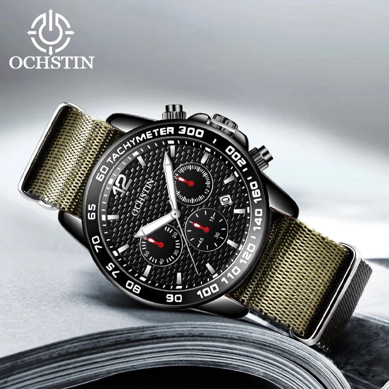 OCHSTIN Creative Nylon Series Multifunction Quartz Core New Casual 2024 Men's Quartz Watch Men's Waterproof Watch