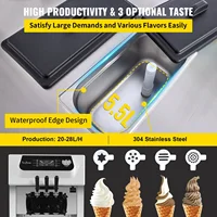 Machine à crème glacée molle verticale commerciale Sihao 2200W, production élevée de 7,4 gallons par heure, équipement efficace pour la fabrication de desserts glacés à usage commercial 5