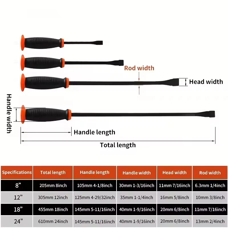 Pry Bar Heavy Duty for Lifting And Prying Industrial Grade Thicken with Angled Tip
