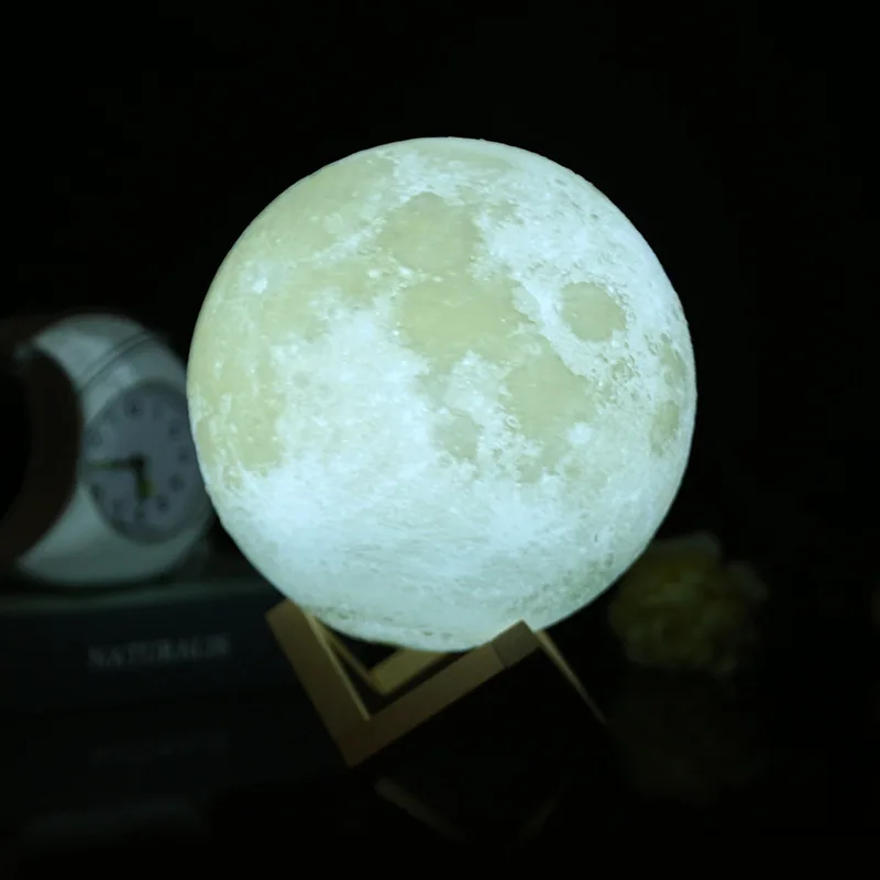 15cm 18cm 3D Moon Lamp DIY Planet Lamp Moon Ball, Luminous Battery Model with Stand, Gifts for Girls Boys Women Men