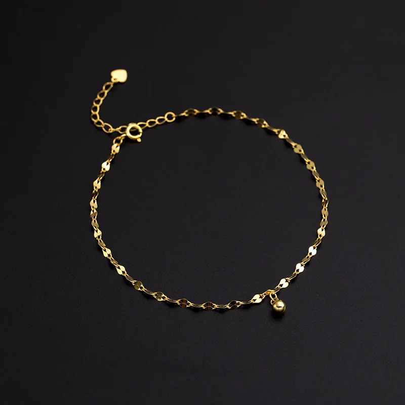 925 Sterling Silver Anklet Real Silver Feet Bracelet for Women Summer Holiday Beach Party